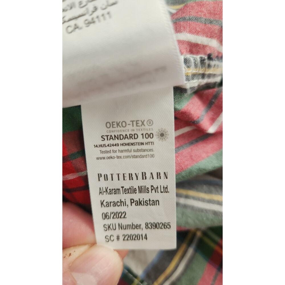 Pottery Barn Red Stewart Plaid Cotton 2 Standard Pillow Cases - Picture 8 of 8